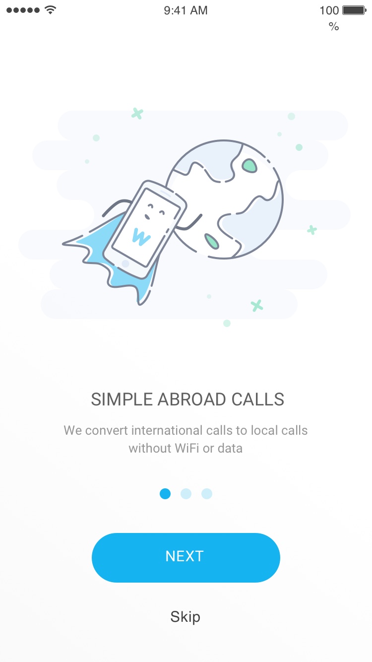 World Online Calling App Onboarding